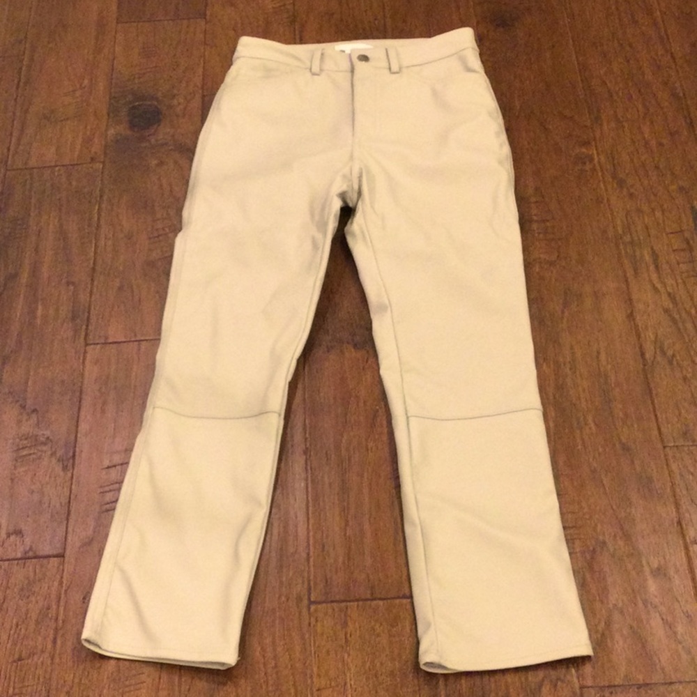 H & M Cream Faux Leather Pants Size 2